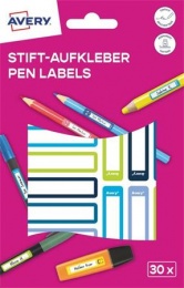 Etikett, tollcímke, 50x10 mm, kézzel írható, AVERY ZWECKFORM, kék-zöld, 30 etikett/csomag